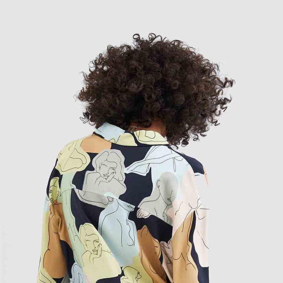 Abstract Print Cotton Blouse – Bild 3