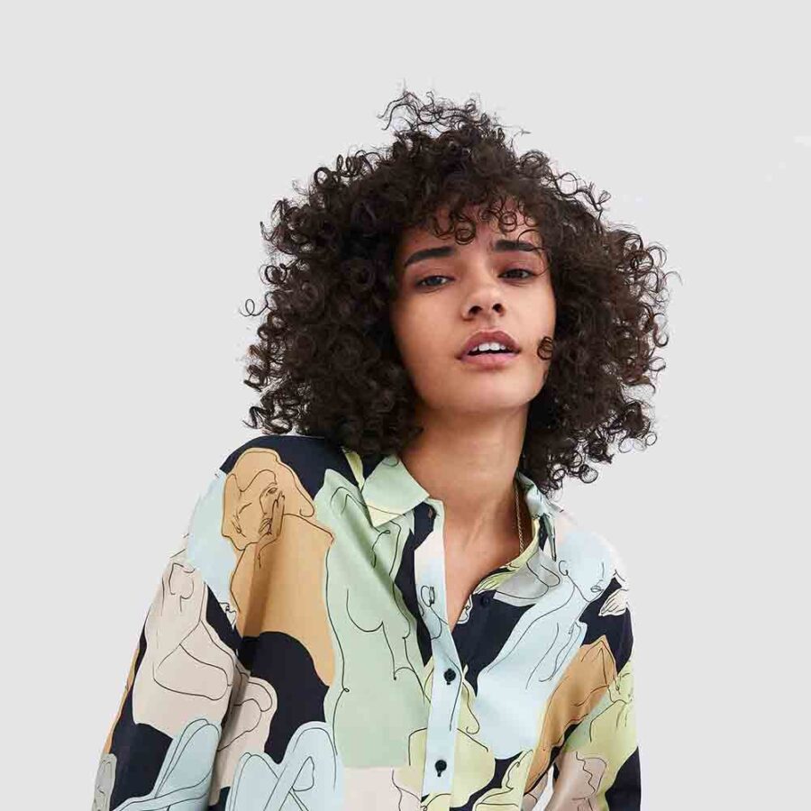 Abstract Print Cotton Blouse – Bild 2